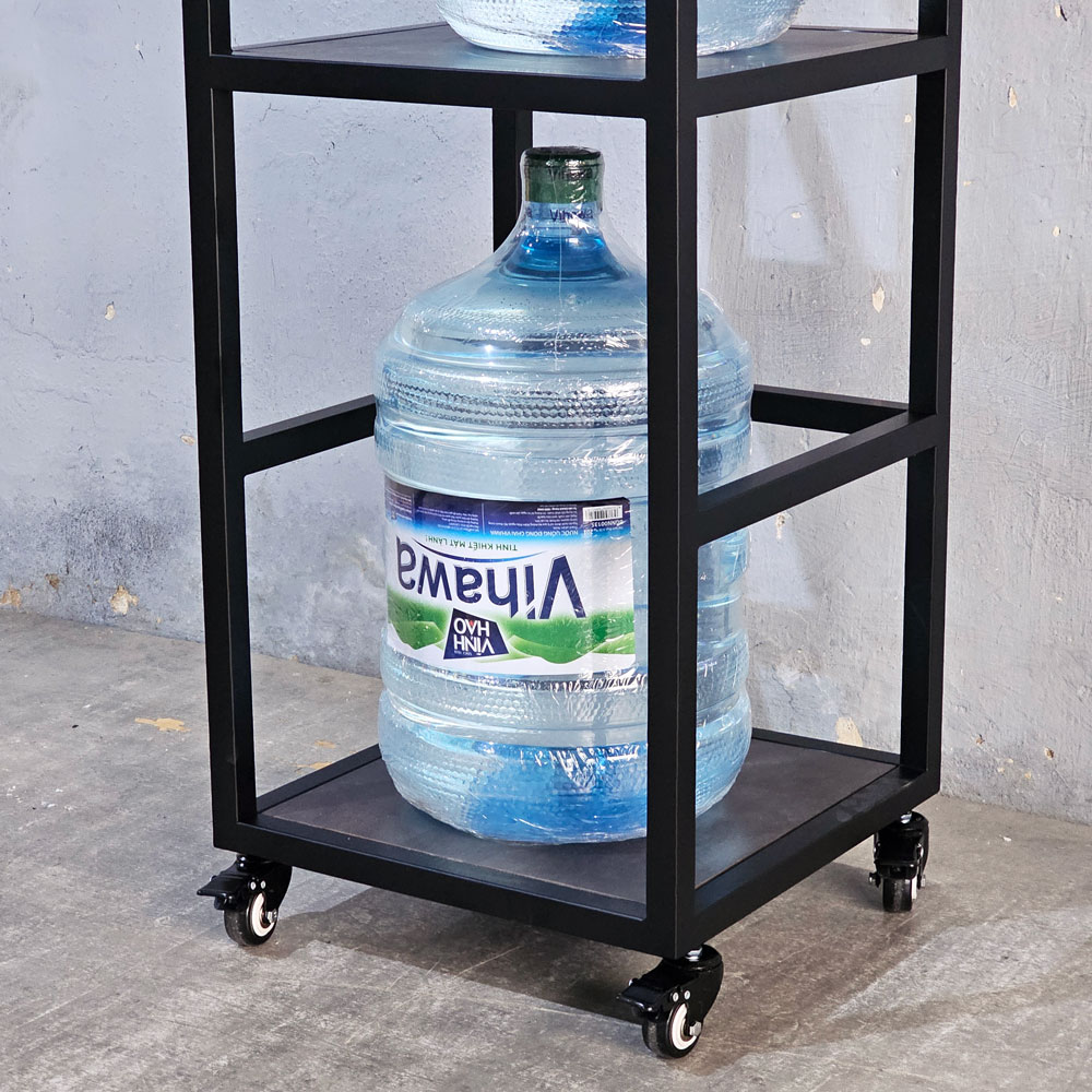 Kệ để bình nước di động 40x40x160cm gỗ cao su Kệ để bình nước di động 40x40x160cm gỗ cao su - hình 3