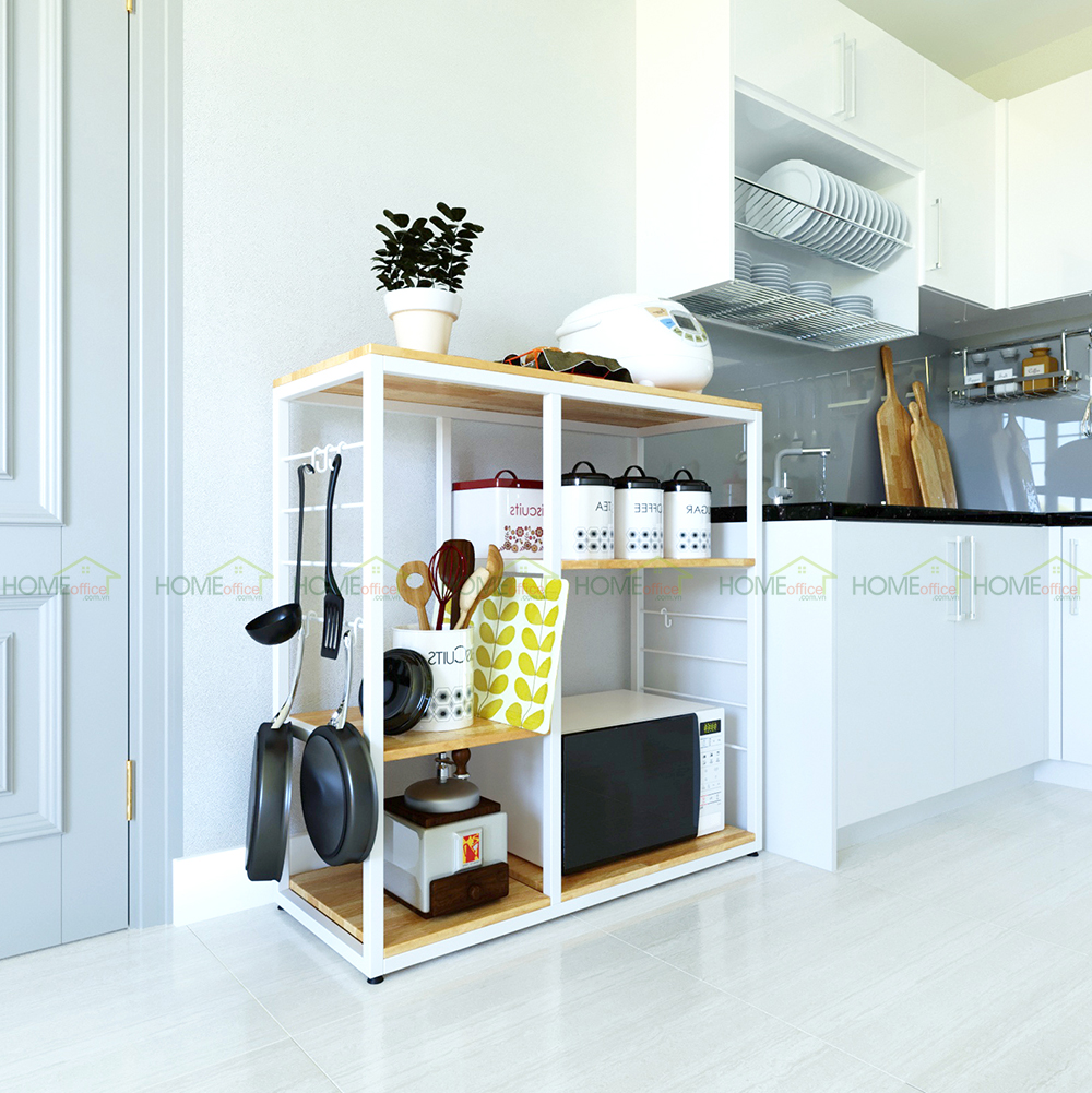 Kệ để đồ trong nhà bếp 40x100x100cm gỗ cao su khung sắt Kệ để đồ trong nhà bếp 40x100x100cm gỗ cao su khung sắt - hình 3