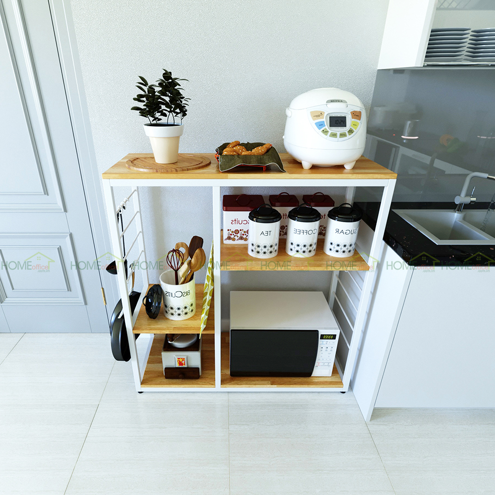 Kệ để đồ trong nhà bếp 40x100x100cm gỗ cao su khung sắt Kệ để đồ trong nhà bếp 40x100x100cm gỗ cao su khung sắt - hình 4