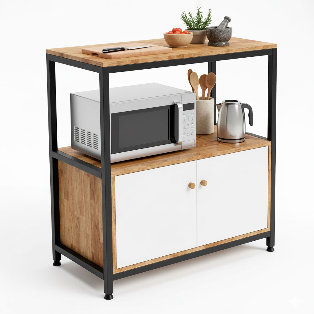 Kệ để lò vi sóng 90x40x90cm gỗ cao su Kệ để lò vi sóng 90x40x90cm gỗ cao su - hình 3