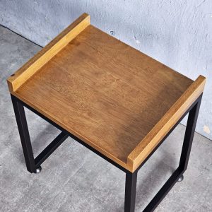 Kệ để lò vi sóng lò nướng mini 38x30x37 gỗ cao su - hình 1