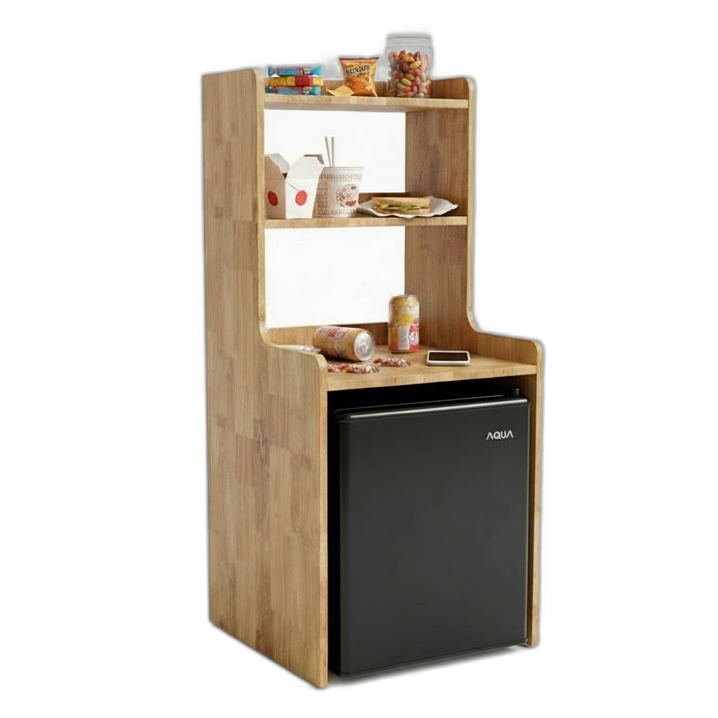Kệ để tủ lạnh mini 50 lít 54x50x120cm gỗ cao su Kệ để tủ lạnh mini 50 lít 54x50x120cm gỗ cao su