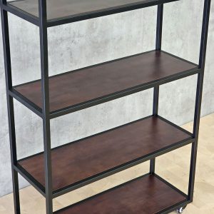 Kệ gia vị di động 80x30x180cm gỗ cao su khung sắt - hình 1