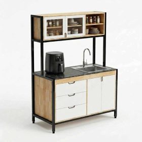 Kệ lò vi sóng 60x50x132cm gỗ cao su - hình 1