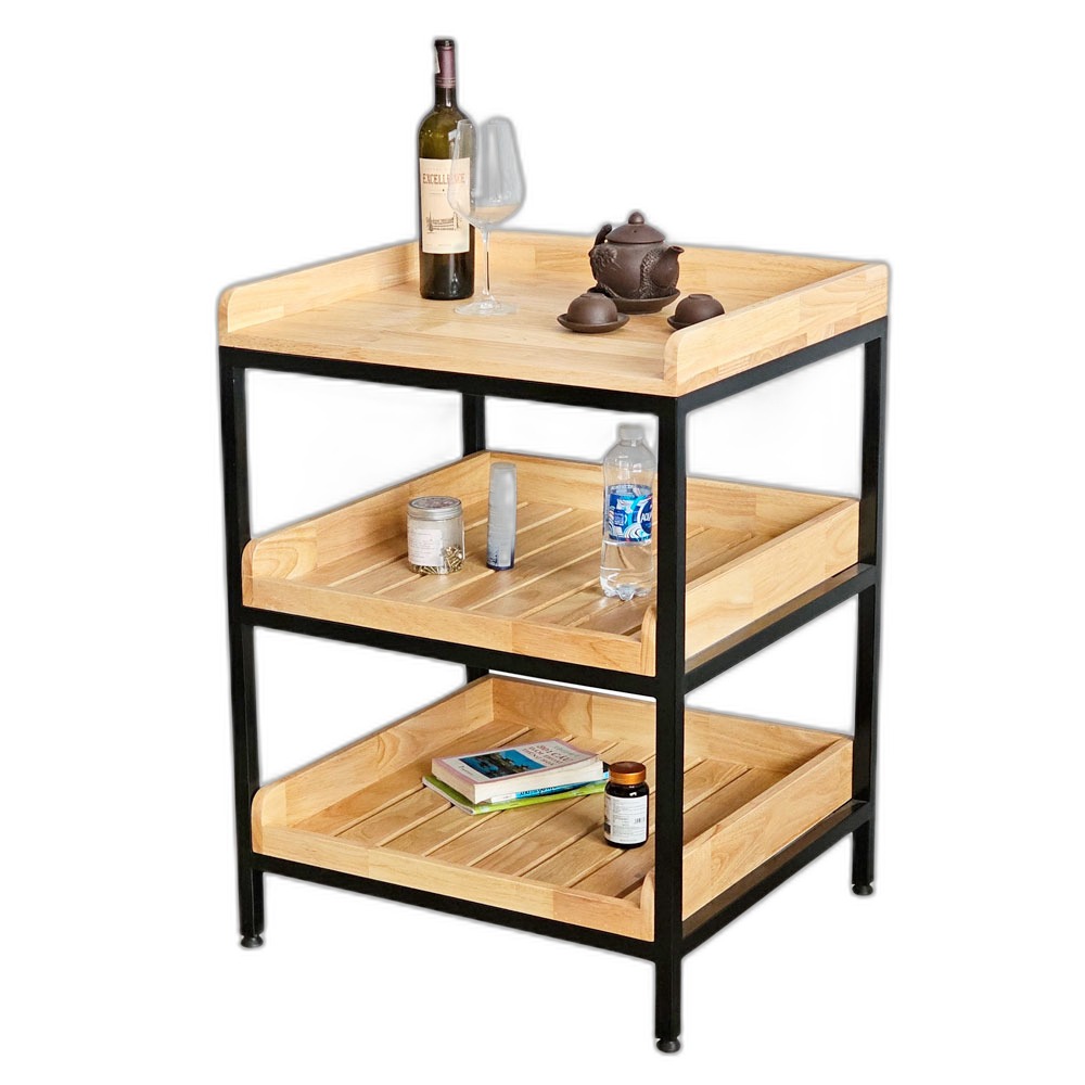 Kệ nhà bếp 3 tầng 62x57x85cm gỗ cao su Kệ nhà bếp 3 tầng 62x57x85cm gỗ cao su
