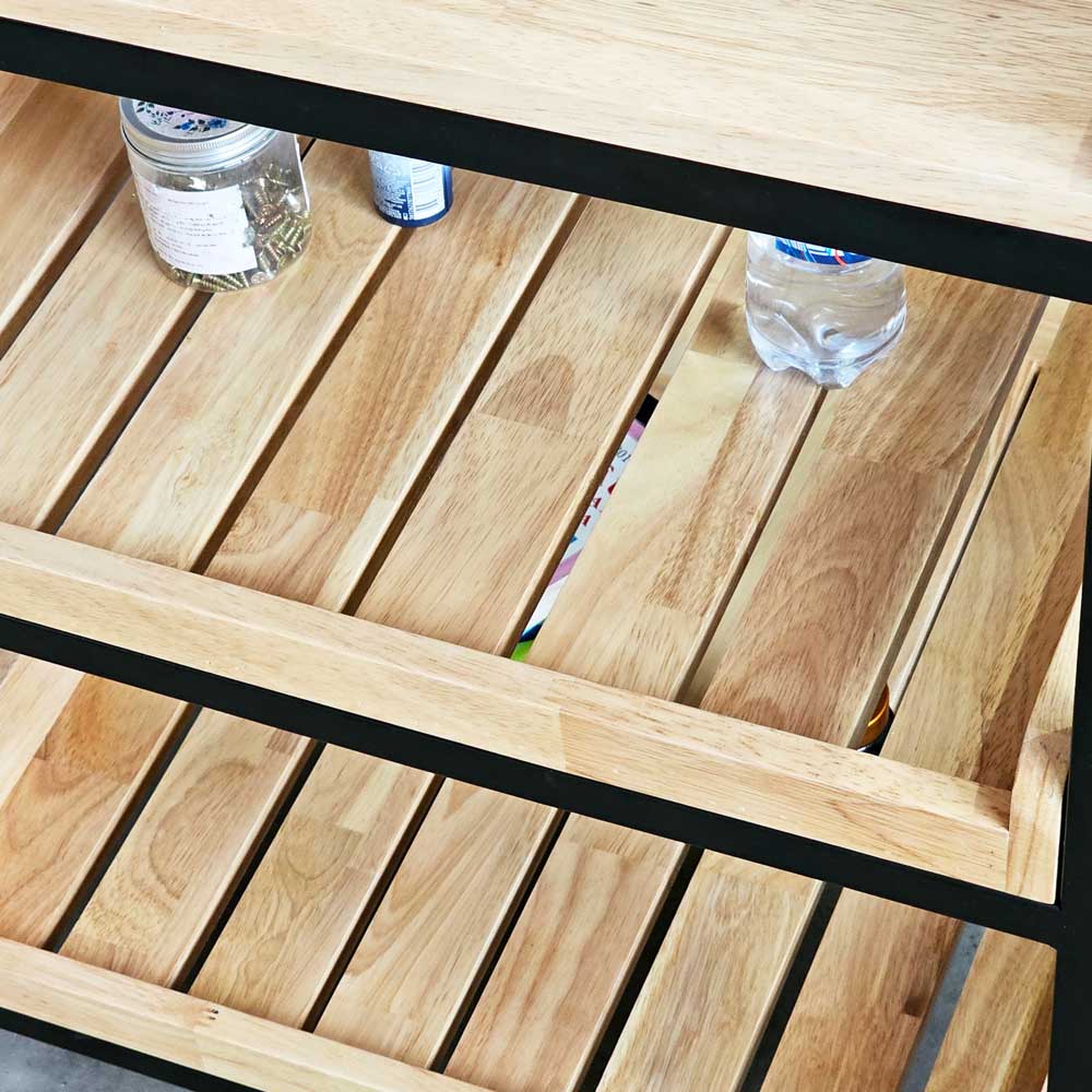 Kệ nhà bếp 3 tầng 62x57x85cm gỗ cao su Kệ nhà bếp 3 tầng 62x57x85cm gỗ cao su - hình 3