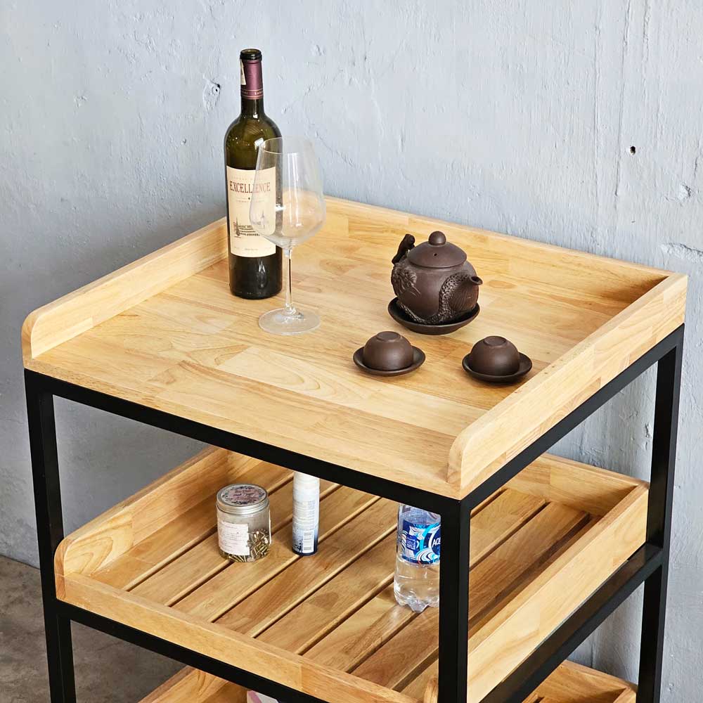 Kệ nhà bếp 3 tầng 62x57x85cm gỗ cao su Kệ nhà bếp 3 tầng 62x57x85cm gỗ cao su - hình 4