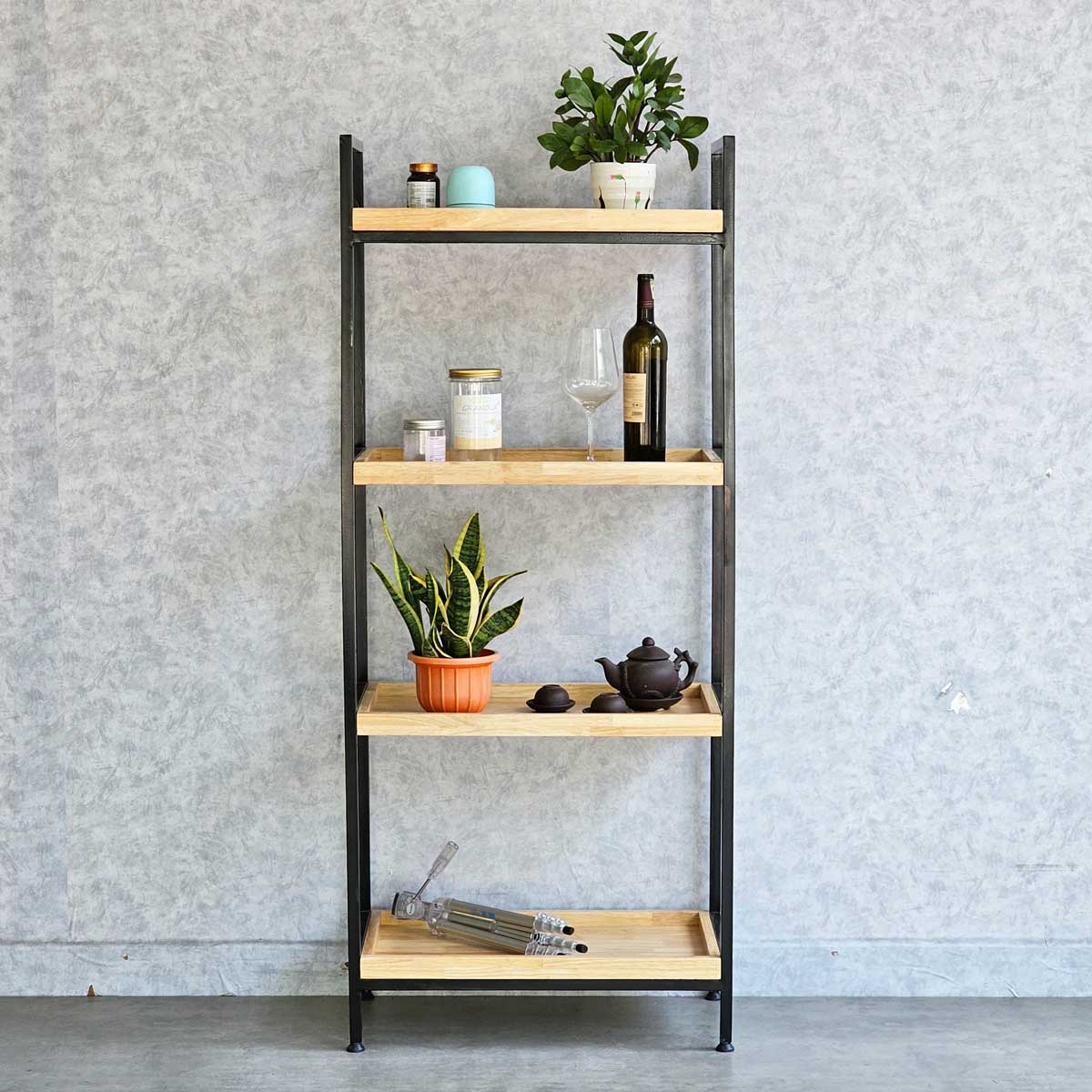 Kệ nhà bếp 4 tầng 64x35x150cm gỗ cao su khung sắt Kệ nhà bếp 4 tầng 64x35x150cm gỗ cao su khung sắt - hình 2