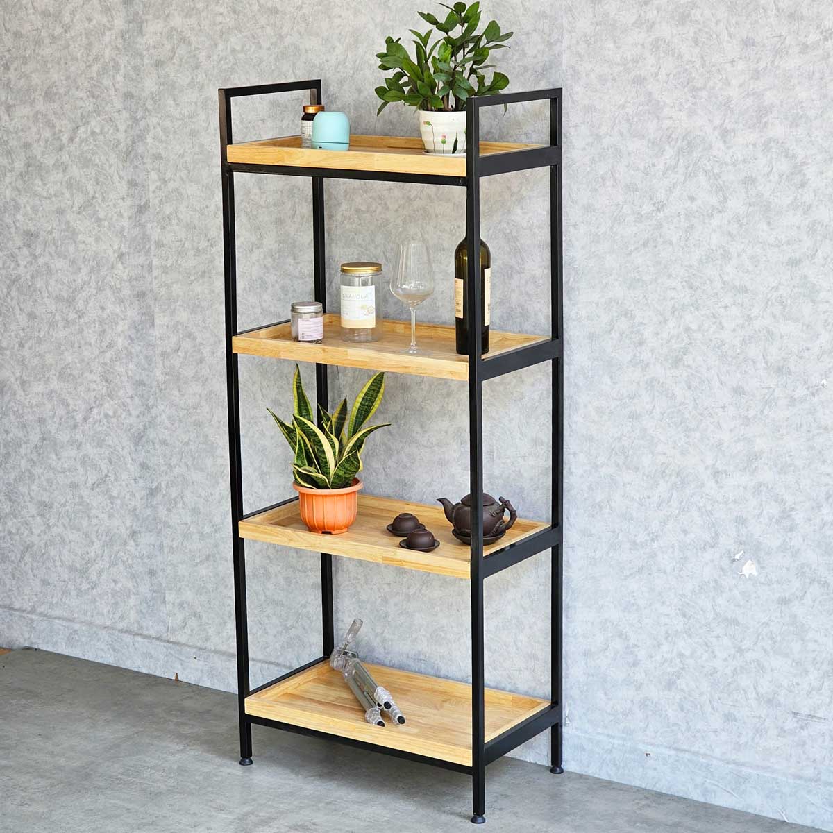 Kệ nhà bếp 4 tầng 64x35x150cm gỗ cao su khung sắt Kệ nhà bếp 4 tầng 64x35x150cm gỗ cao su khung sắt - hình 3
