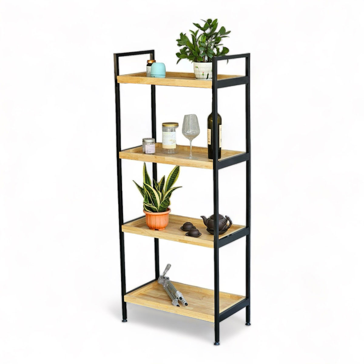 Kệ nhà bếp 4 tầng 64x35x150cm gỗ cao su khung sắt Kệ nhà bếp 4 tầng 64x35x150cm gỗ cao su khung sắt - hình 5