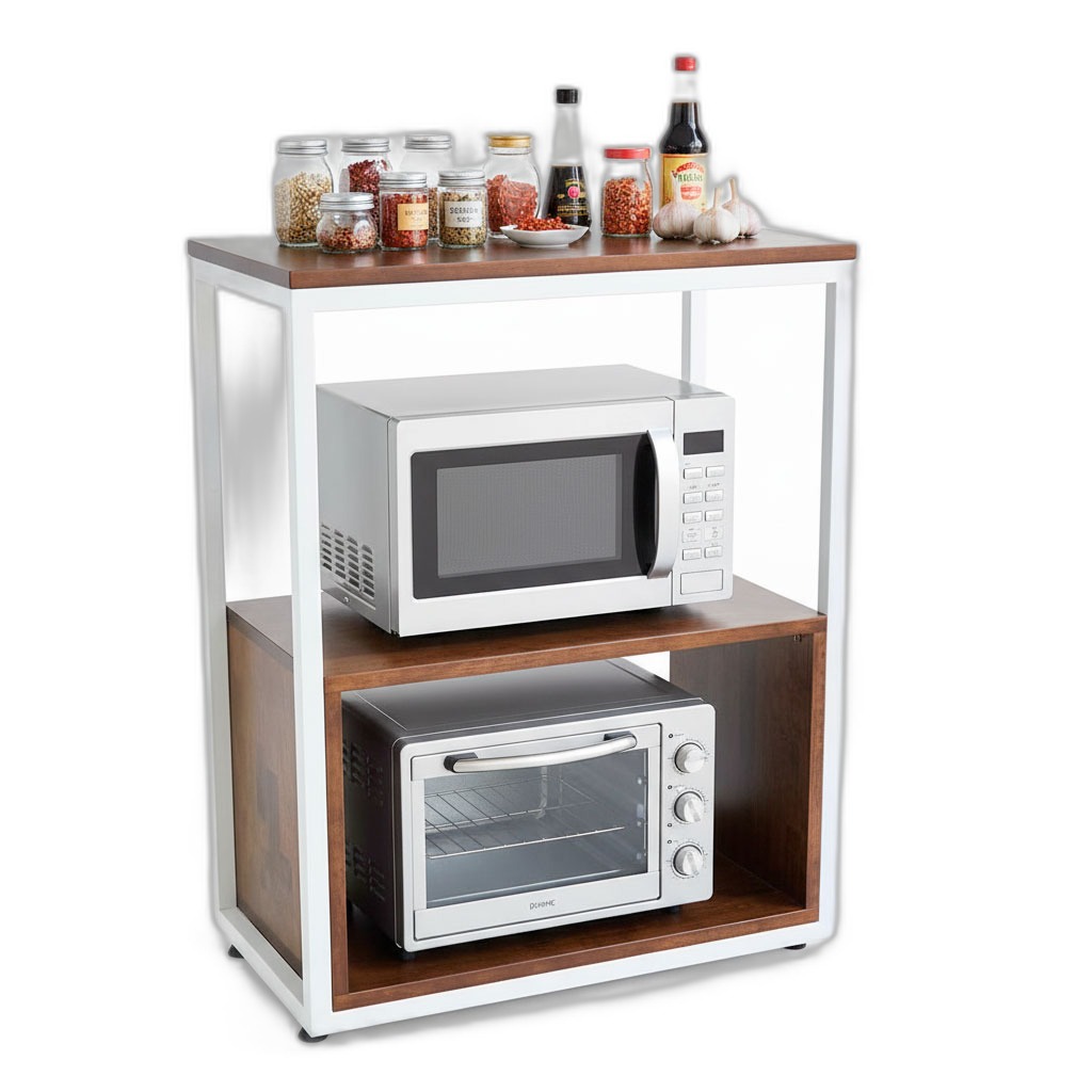 Kệ nhà bếp 68x35x82cm gỗ cao su khung sắt Kệ nhà bếp 68x35x82cm gỗ cao su khung sắt