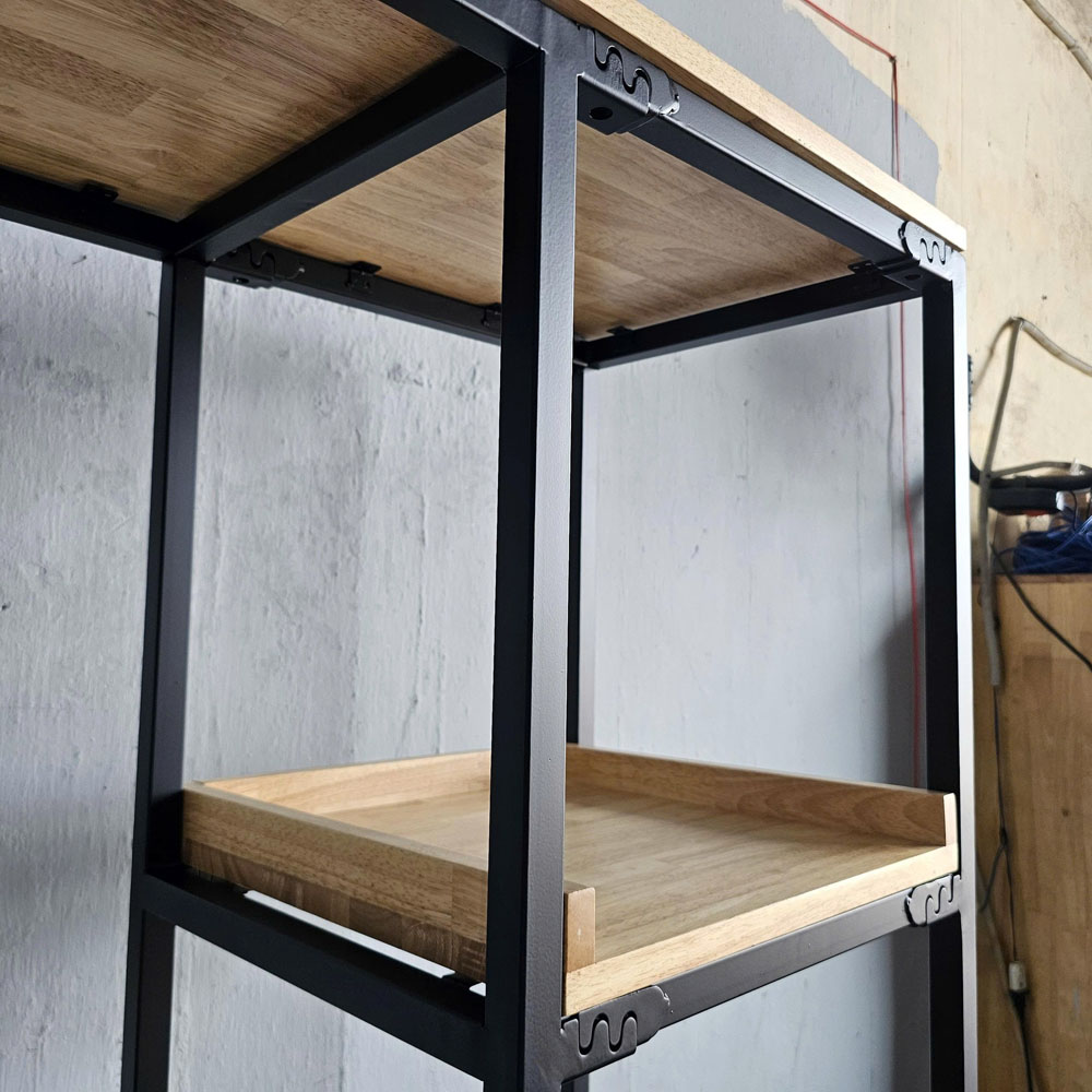 Kệ nhà bếp đa năng 123x40x200cm gỗ cao su Kệ nhà bếp đa năng 123x40x200cm gỗ cao su - hình 5