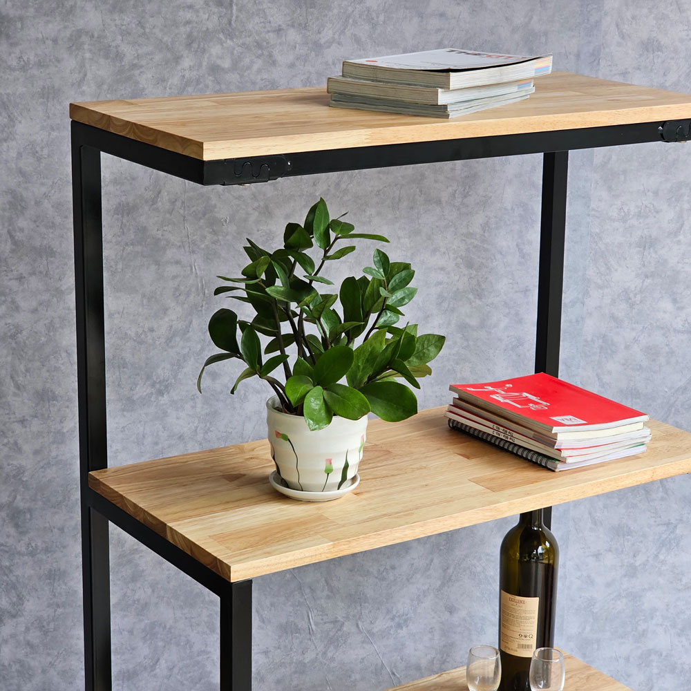 Kệ nhà bếp lắp ráp 70x30x120cm khung sắt gỗ cao su Kệ nhà bếp lắp ráp 70x30x120cm khung sắt gỗ cao su - hình 1