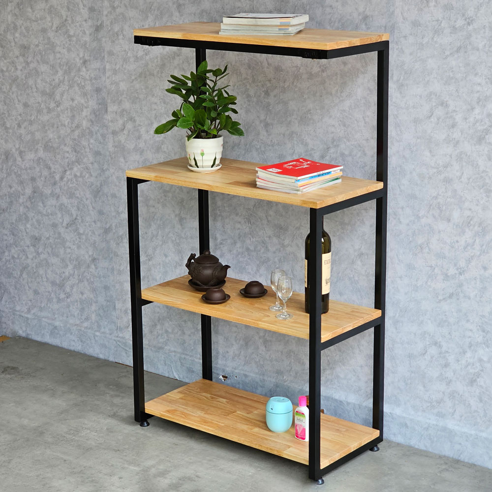 Kệ nhà bếp lắp ráp 70x30x120cm khung sắt gỗ cao su Kệ nhà bếp lắp ráp 70x30x120cm khung sắt gỗ cao su - hình 2