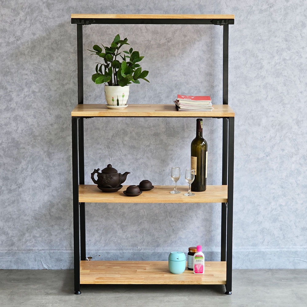 Kệ nhà bếp lắp ráp 70x30x120cm khung sắt gỗ cao su Kệ nhà bếp lắp ráp 70x30x120cm khung sắt gỗ cao su - hình 4