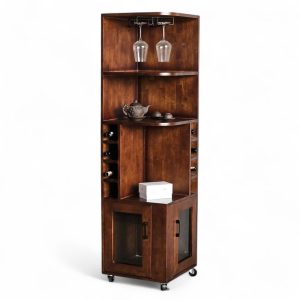 Kệ rượu di động Dexta 45x45x160cm gỗ cao su - hình 1
