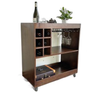 Kệ Rượu di động gỗ tự nhiên