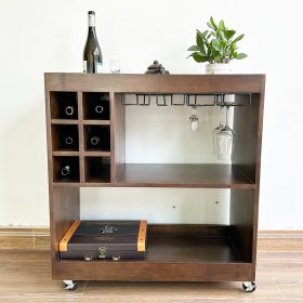 Kệ Rượu di động gỗ tự nhiên - hình 1