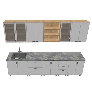 Module tủ bếp 3m gỗ tự nhiên chống ẩm - hình 1