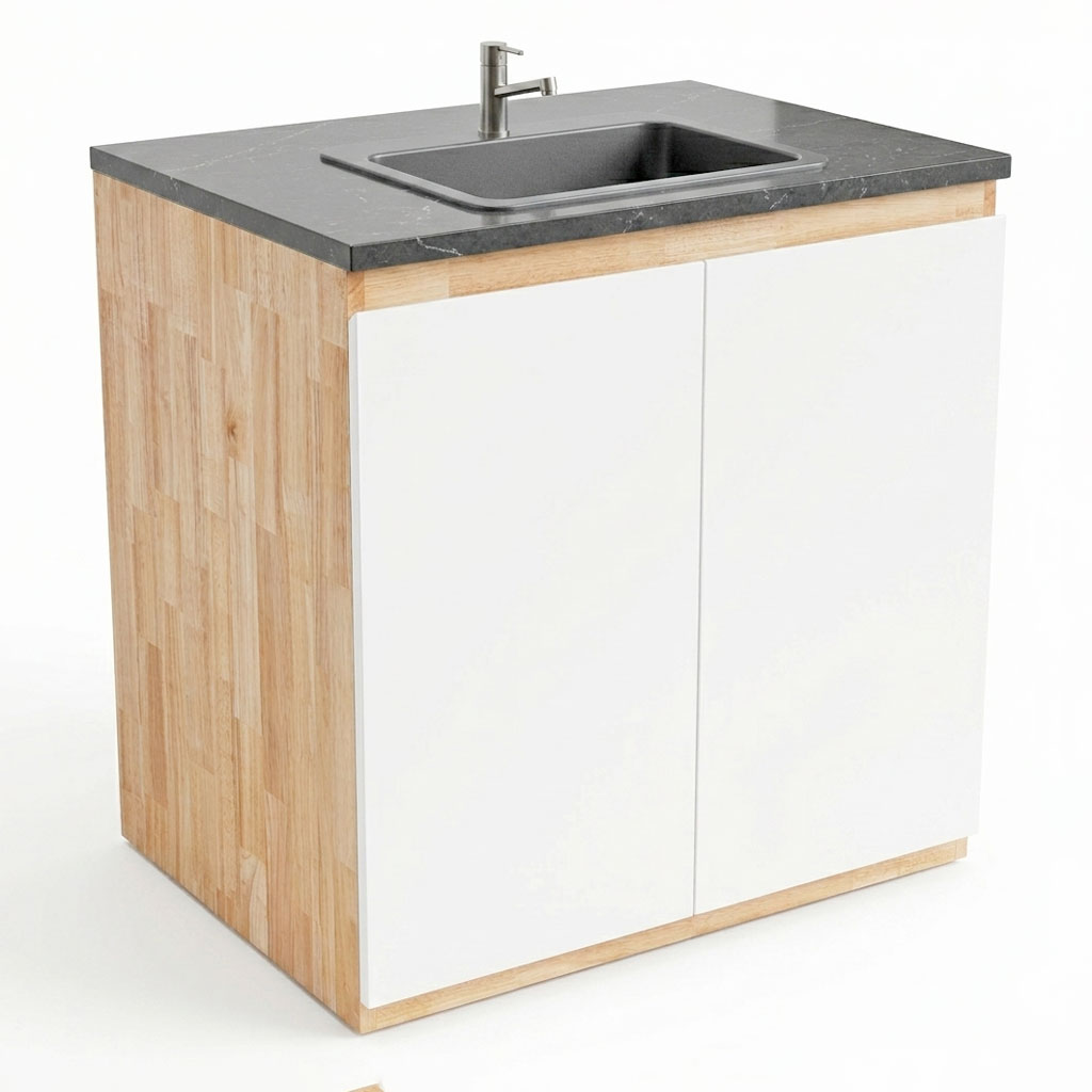 Module tủ bếp dưới để bếp 160x59x82cm gỗ cao su Module tủ bếp dưới để bếp 160x59x82cm gỗ cao su - hình 2