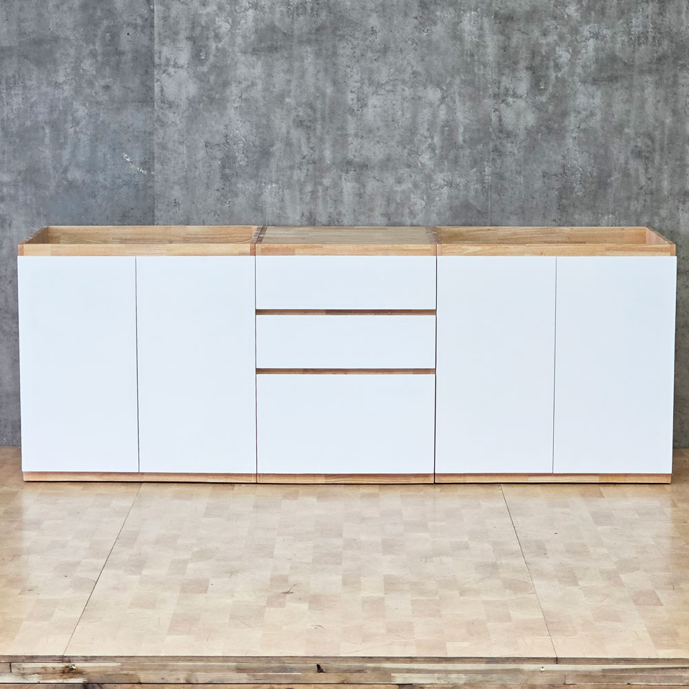 Module tủ bếp dưới để bếp 160x59x82cm gỗ cao su Module tủ bếp dưới để bếp 160x59x82cm gỗ cao su - hình 4