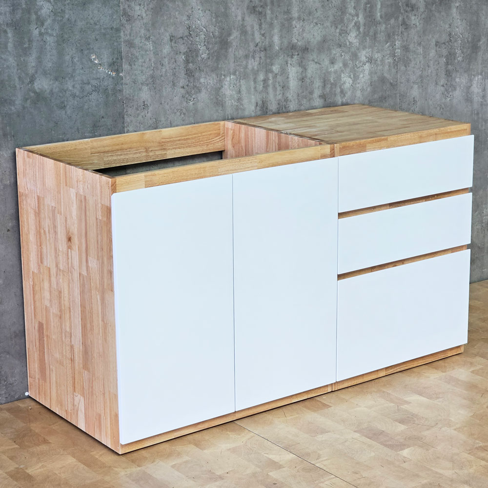 Module tủ bếp dưới để bếp 160x59x82cm gỗ cao su Module tủ bếp dưới để bếp 160x59x82cm gỗ cao su - hình 4