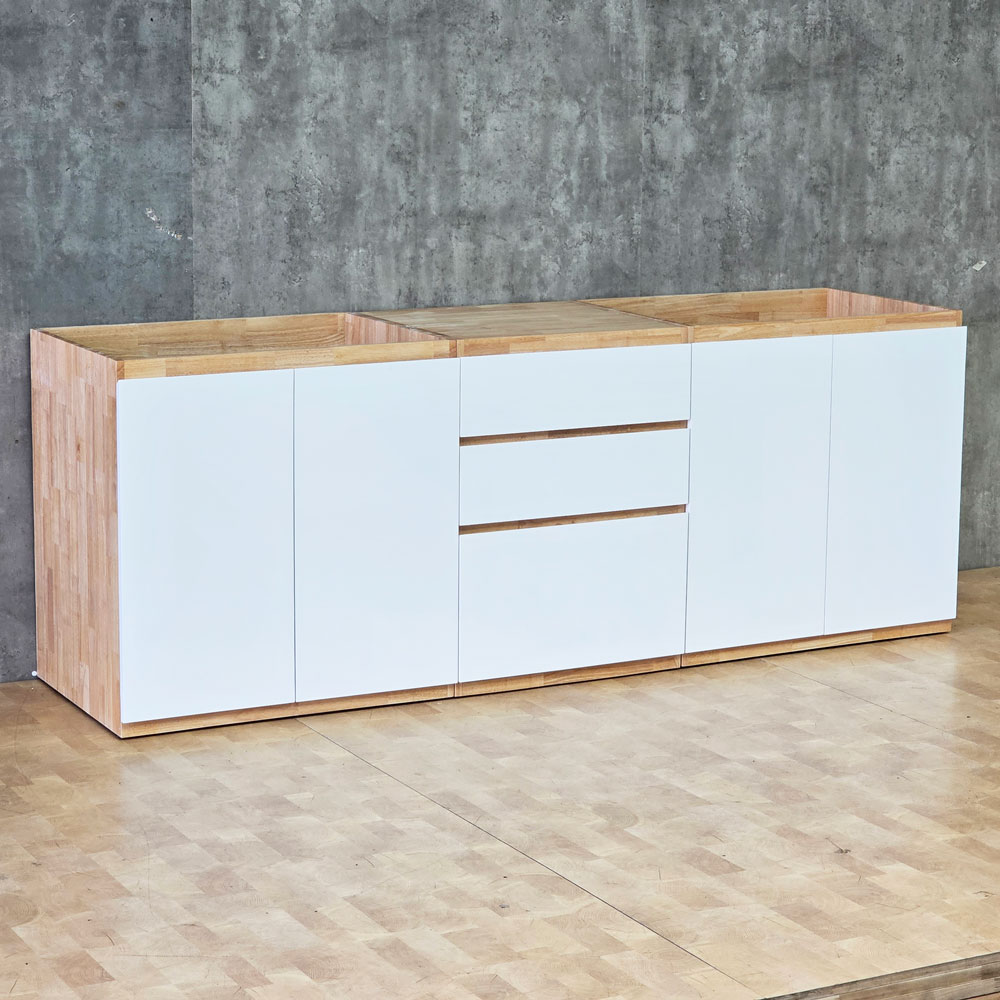 Module tủ bếp dưới để bếp 160x59x82cm gỗ cao su Module tủ bếp dưới để bếp 160x59x82cm gỗ cao su - hình 5