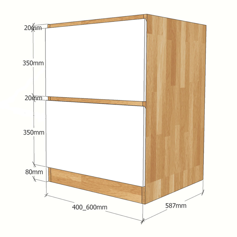 Module tủ bếp dưới hệ 2 ngăn kéo 60x58x82(cm) Module tủ bếp dưới hệ 2 ngăn kéo 60x58x82(cm) - hình 5