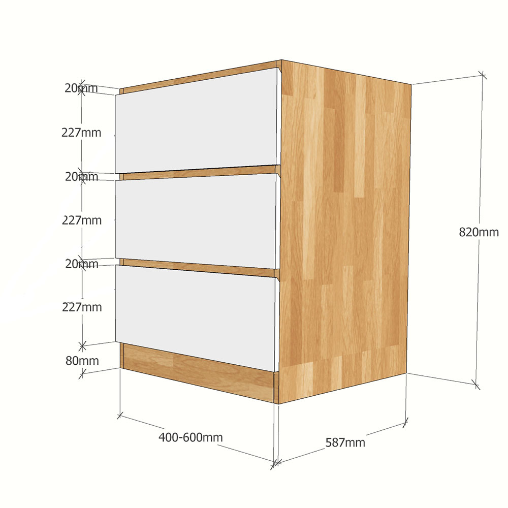 Module tủ bếp dưới hệ 3 ngăn kéo 60x58x82(cm) Module tủ bếp dưới hệ 3 ngăn kéo 60x58x82(cm) - hình 5