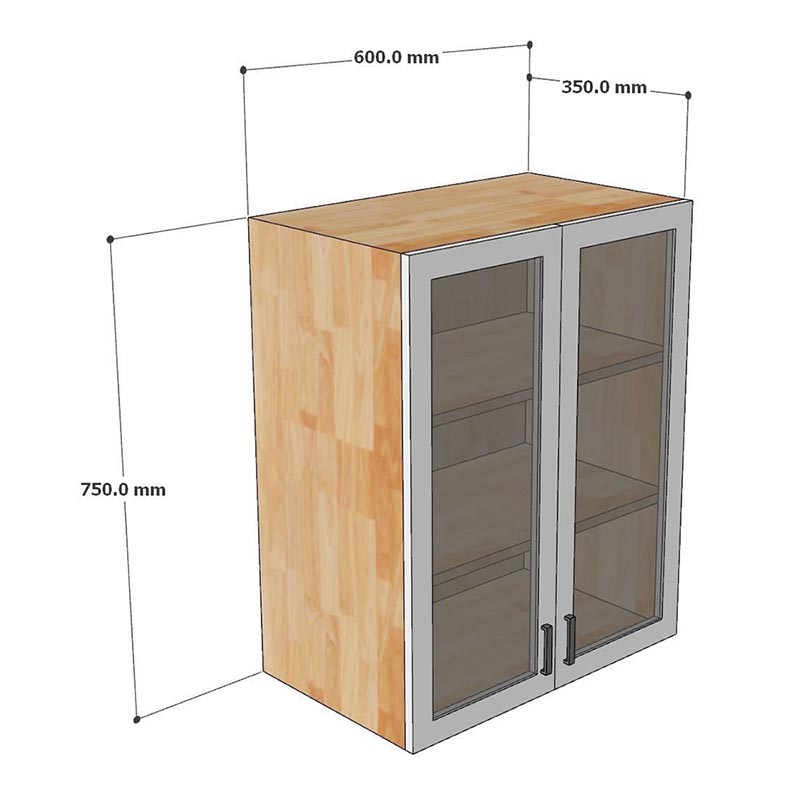 Module tủ bếp trên 60cm hệ 2 cửa kính mở Module tủ bếp trên 60cm hệ 2 cửa kính mở - hình 4