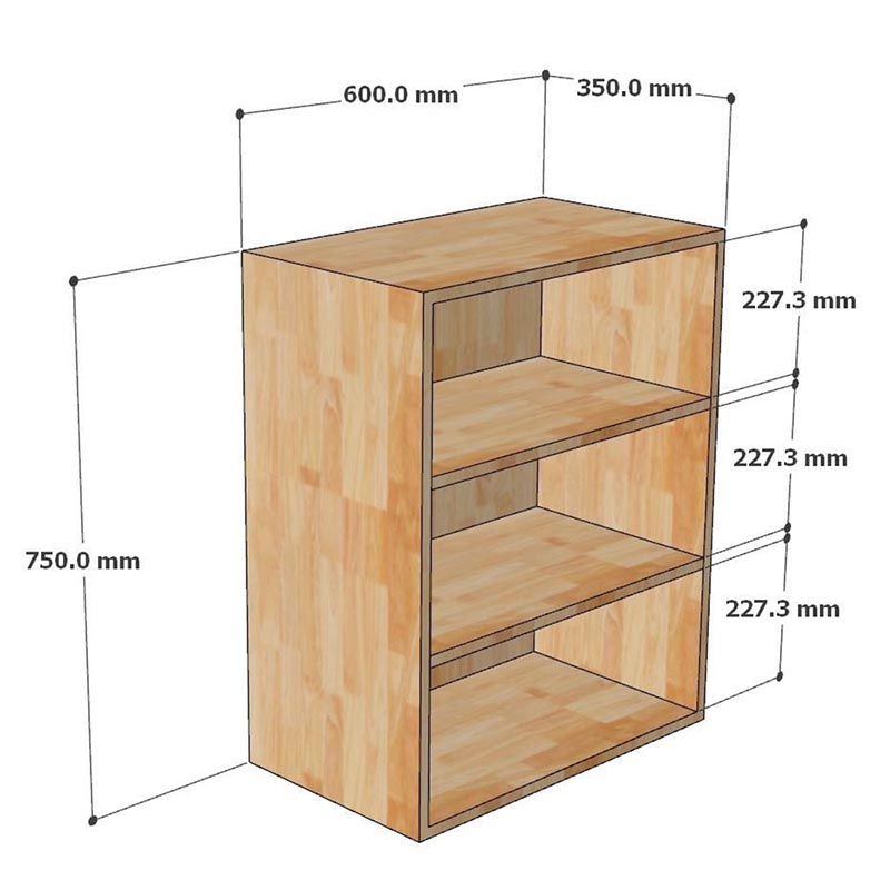 Module tủ bếp trên 60cm hệ hở 3 tầng Module tủ bếp trên 60cm hệ hở 3 tầng - hình 3
