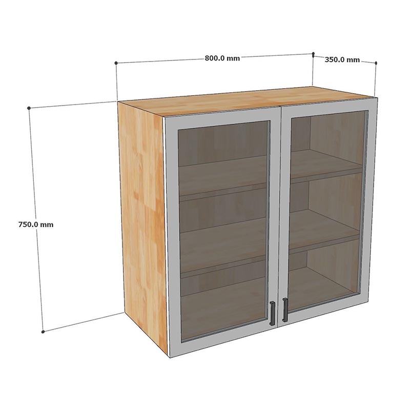 Module tủ bếp trên 80cm hệ 2 cửa kính mở Module tủ bếp trên 80cm hệ 2 cửa kính mở - hình 3