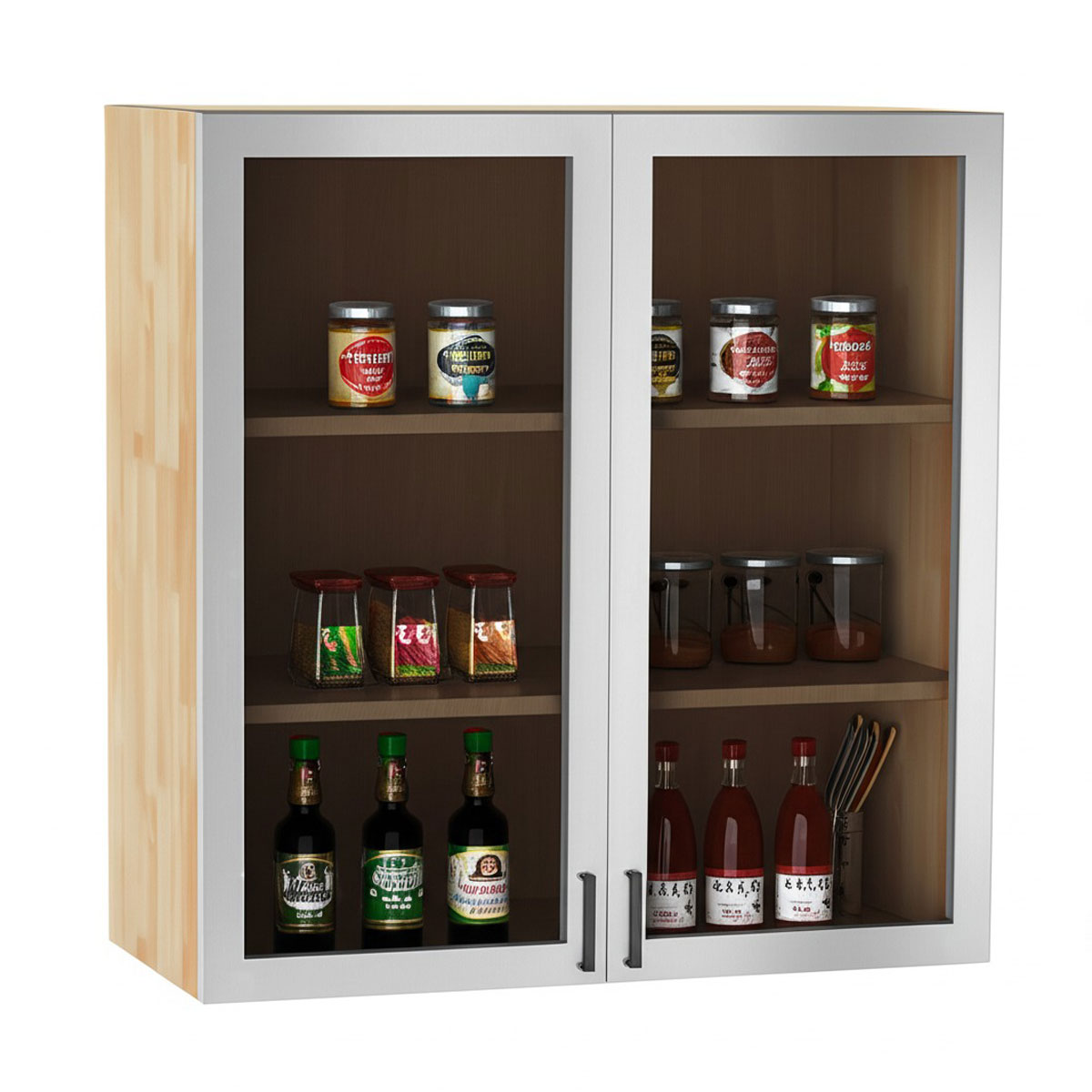 Module tủ bếp trên 80cm hệ 2 cửa kính mở Module tủ bếp trên 80cm hệ 2 cửa kính mở - hình 4