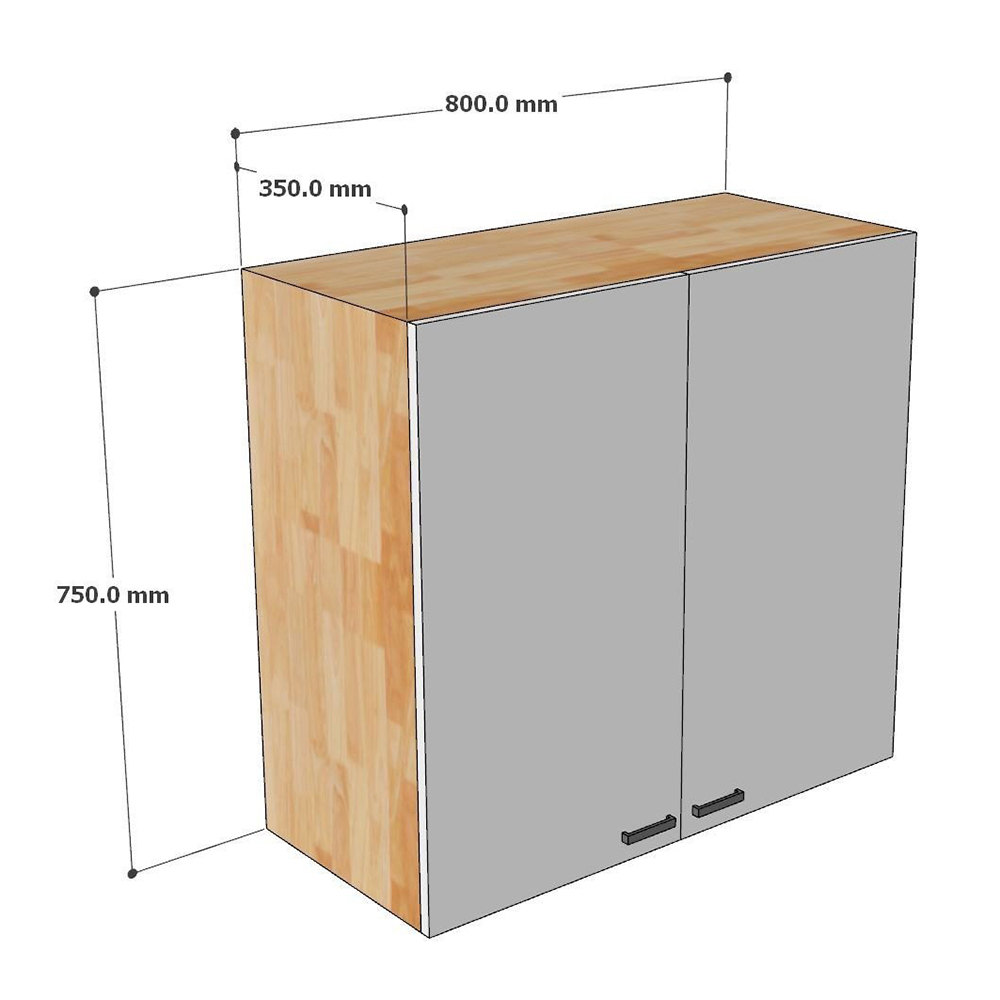 Module tủ bếp trên 80cm hệ 2 cửa mở Module tủ bếp trên 80cm hệ 2 cửa mở - hình 2