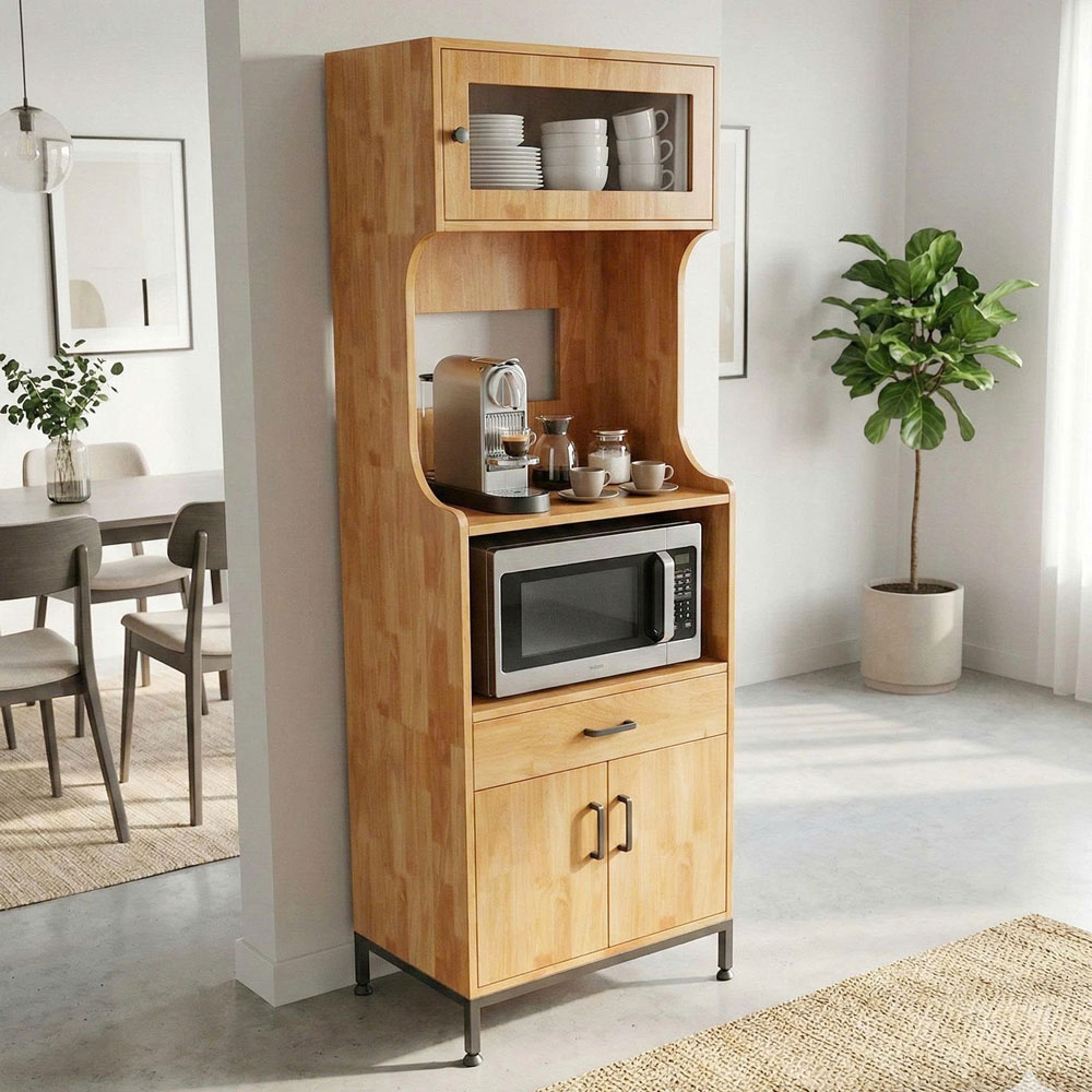 Tủ bếp đa năng 60x40x170cm gỗ cao su Tủ bếp đa năng 60x40x170cm gỗ cao su - hình 4