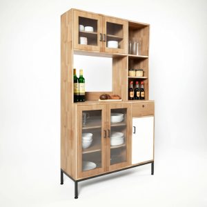 Tủ bếp đa năng REMO 100x40x160cm gỗ cao su - hình 1