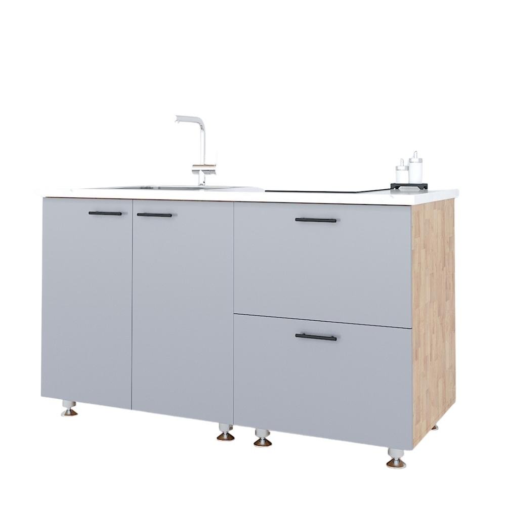 Tủ bếp dưới 1m2 gỗ cao su Tủ bếp dưới 1m2 gỗ cao su - hình 3