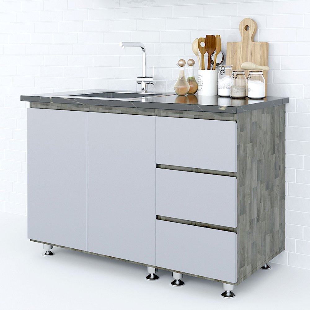 Tủ bếp dưới 1m2 gỗ cao su Tủ bếp dưới 1m2 gỗ cao su - hình 4