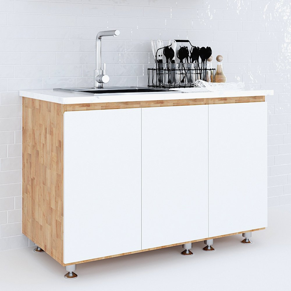 Tủ bếp dưới 1m2 gỗ cao su Tủ bếp dưới 1m2 gỗ cao su - hình 5