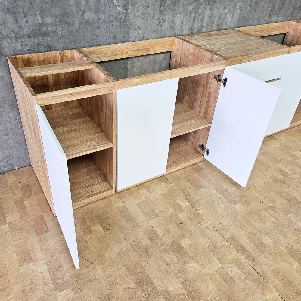 Tủ bếp dưới 323x60x85cm mặt đá hoa cương gỗ cao su Tủ bếp dưới 323x60x85cm mặt đá hoa cương gỗ cao su - hình 4