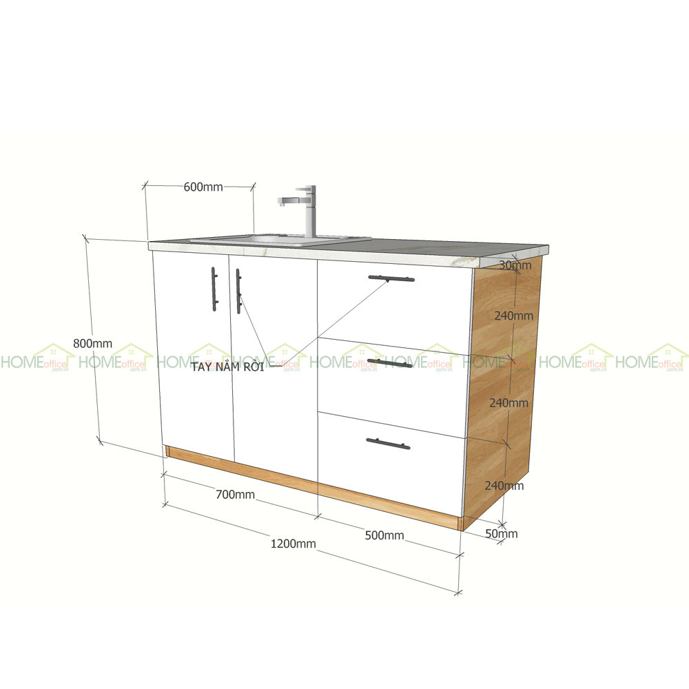 Tủ Bếp Nhỏ Gọn Bằng Gỗ Mặt Đá TBD68001 Giá Rẻ mà Đẹp Tủ Bếp Nhỏ Gọn Bằng Gỗ Mặt Đá TBD68001 Giá Rẻ mà Đẹp - hình 3