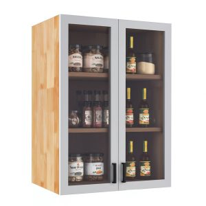 Tủ bếp trên 40cm hệ 1 cửa kính mở - hình 1