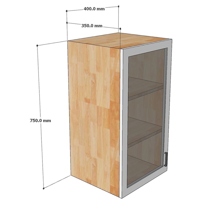 Tủ bếp trên 40cm hệ 1 cửa kính mở Tủ bếp trên 40cm hệ 1 cửa kính mở - hình 3
