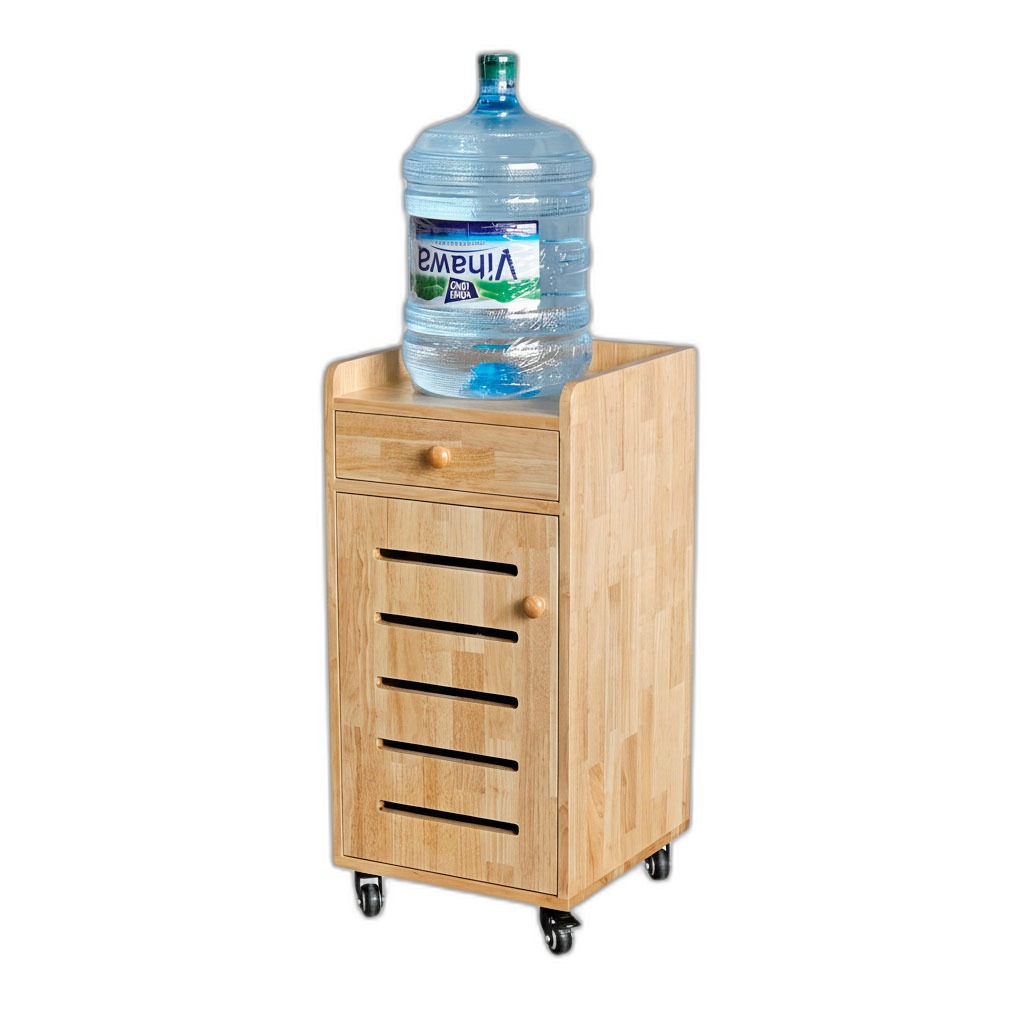 Tủ để bình nước di động 40x40x85cm gỗ cao su Tủ để bình nước di động 40x40x85cm gỗ cao su