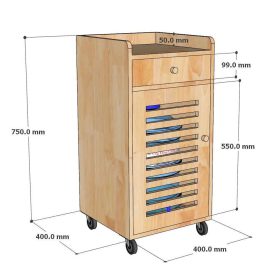 Tủ để bình nước di động 40x40x85cm gỗ cao su - hình 1