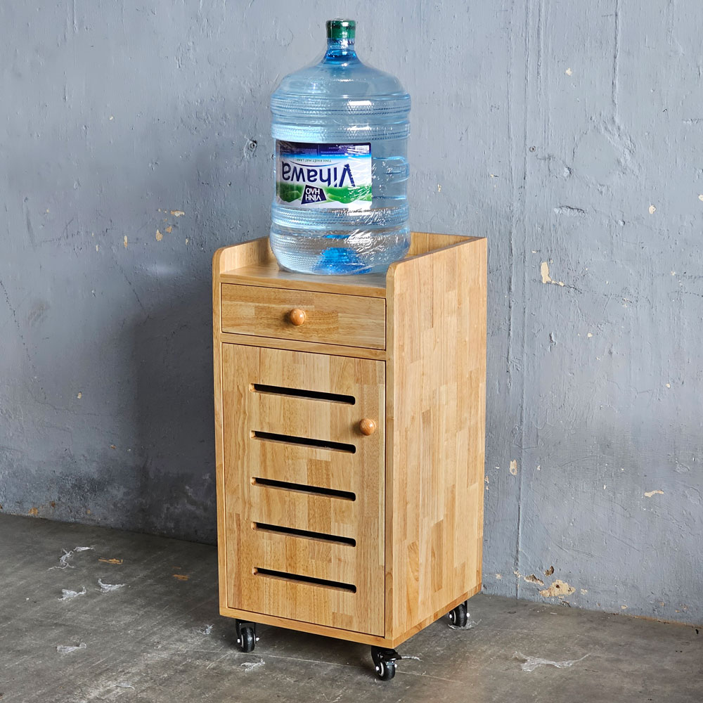 Tủ để bình nước di động 40x40x85cm gỗ cao su Tủ để bình nước di động 40x40x85cm gỗ cao su - hình 3