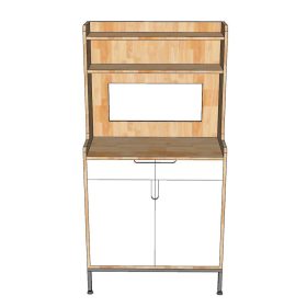 Tủ để máy pha cafe gia đình văn phòng gỗ cao su - hình 1