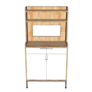 Tủ để máy pha cafe gia đình văn phòng gỗ cao su - hình 1