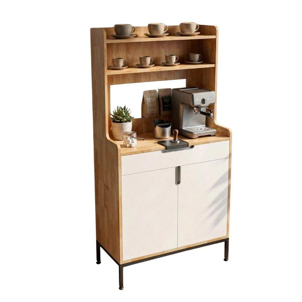 Tủ để máy pha cafe gia đình văn phòng gỗ cao su Tủ để máy pha cafe gia đình văn phòng gỗ cao su - hình 5