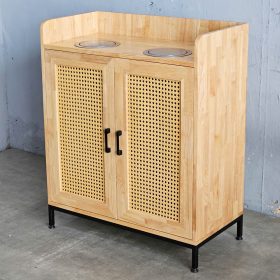Tủ đựng rác 2 ngăn 80x40x95 gỗ cao su - hình 1